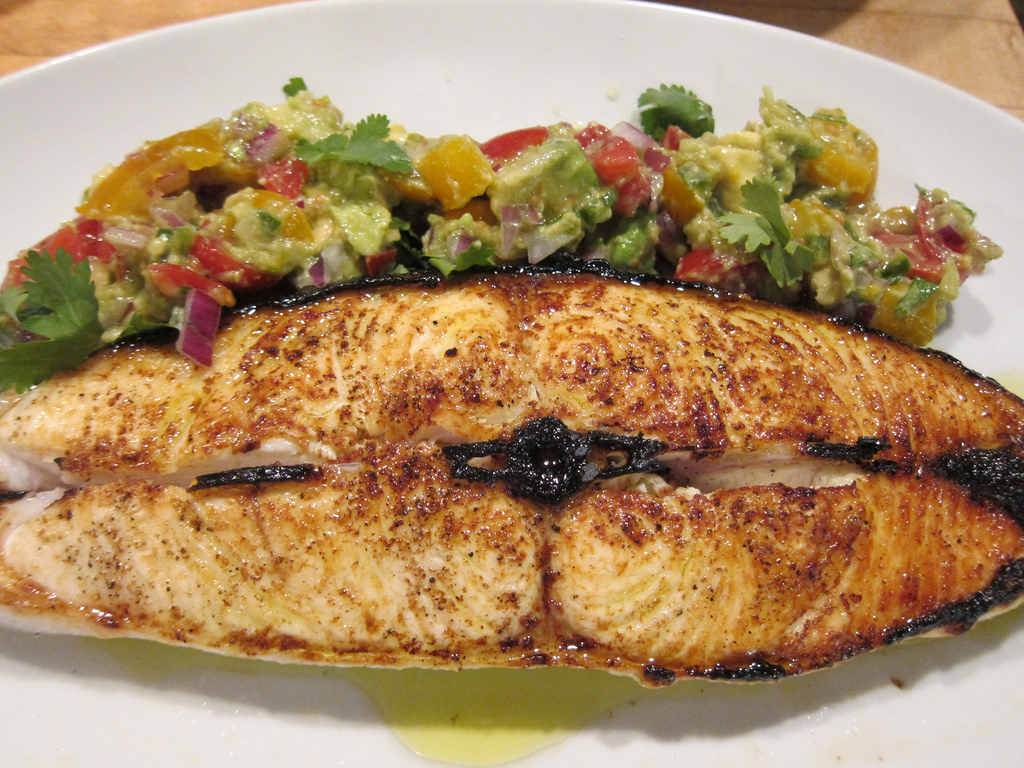 grilled halibut with avocado salsa